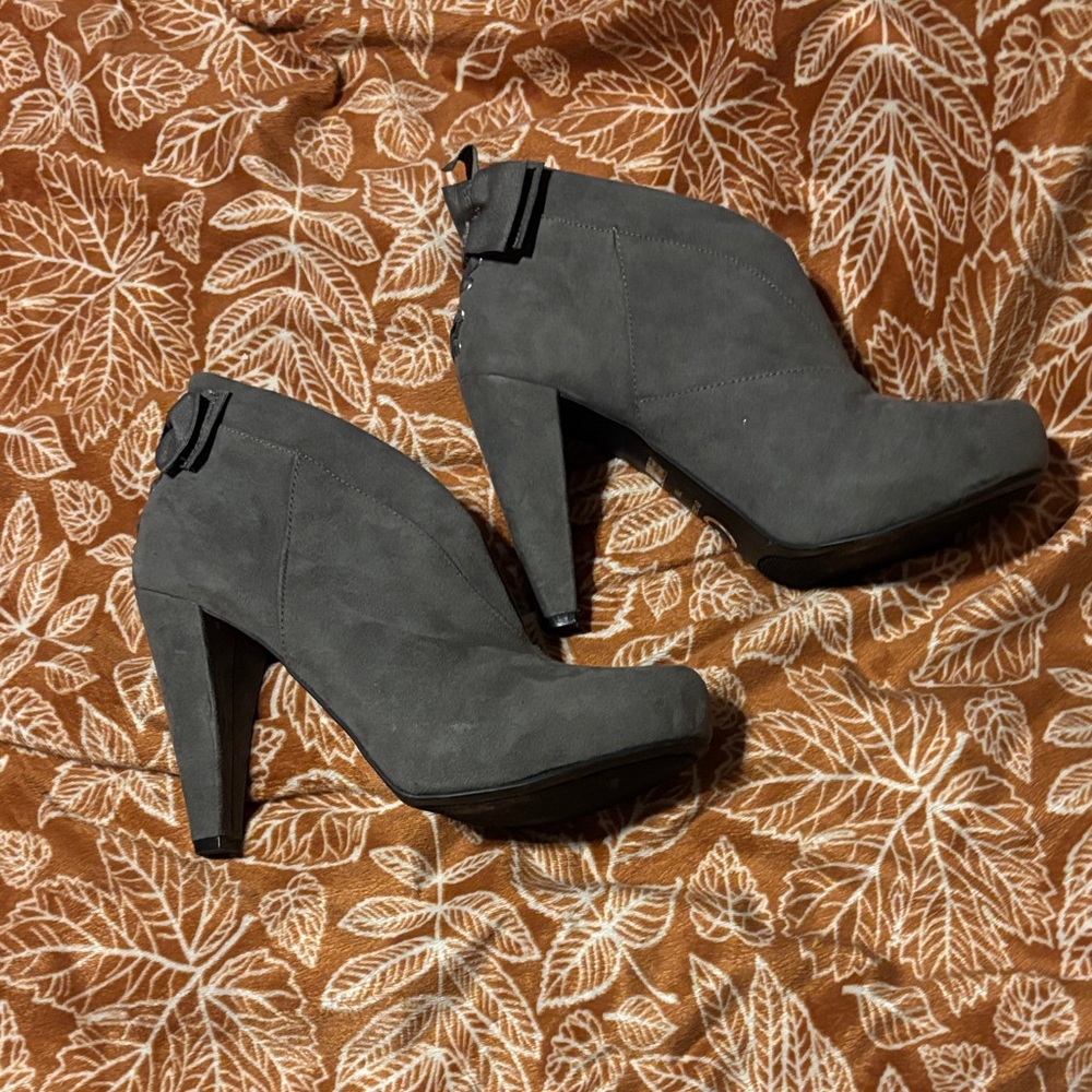 G by Guess Charcoal Heeled Boots